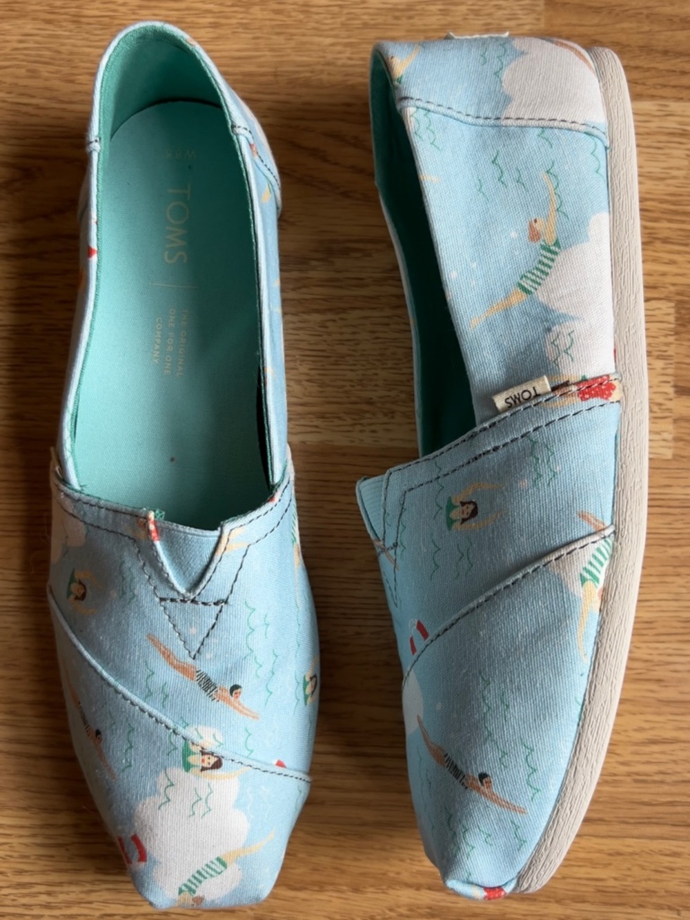 TOMS Blue Glow Swimmers Alpargata Slip On Canvas Shoes Women's 8.5 - Picture 2 of 13
